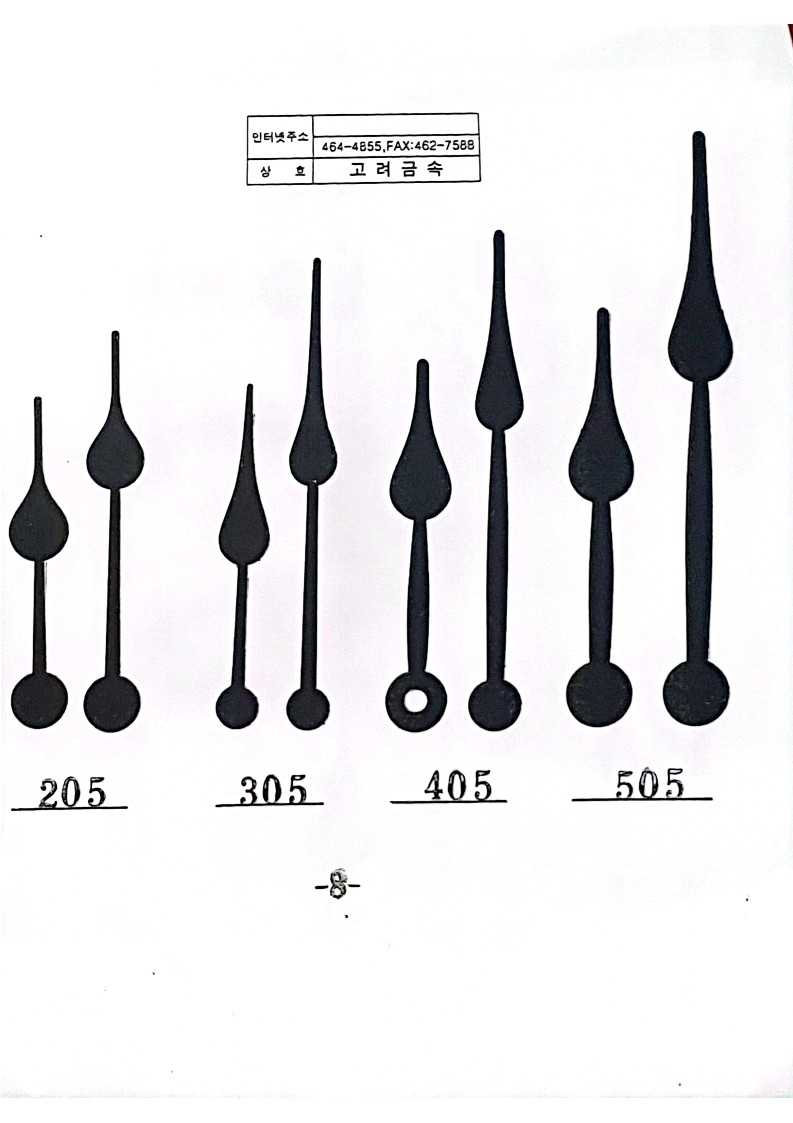 제품 205, 305, 405, 505